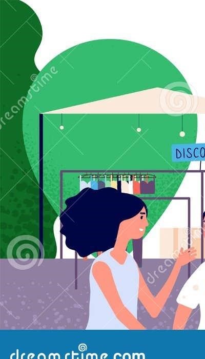 ket-women-shoppers-choosing-fashion-clothes-bazaar-garage-street-sale-secondhand-shopping-vector-concept-outdoor-153191970